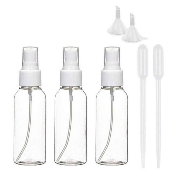 3PCS 2oz Spray Bottles Refillable Fine Mist Empty Travel Spray Bottles Leakproof Mini Plastic Spray Containers for Cleaning, Perfume, Hair, Essential Oils Travel Size