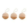 thumbnail image 1 of 3PCS 3.15 Inch Burlap Christmas Ball Ornaments, Boho Farmhouse Jute Rope Hanging Balls in Neutral Linen, Rustic Xmas Tree Decor for Holiday Wreath Garland Wedding Home Decor, 1 of 5
