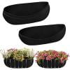 3PCS 36 Inch Planter Basket Liners Fabric Window Box Liners Felt Trough Planter Liner Replacement Black Flower Basket Liner Non-Woven Hanging Plant Liner for Planters Garden Fence-Avoid Bird Nesting