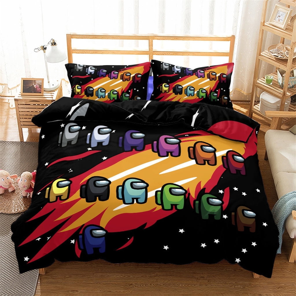 3PCS 3D Among Us Bedding Bed Set Twin Full Queen King Size Funny Game
