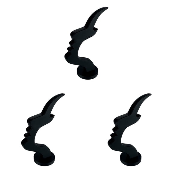 3PCS 3D Printed Eyeglass Holder Set Abstract Face Glasses Stand Desktop Sunglasses Organizer Rack Bedside Table Storage for Eyewear Modern Home Office Decor