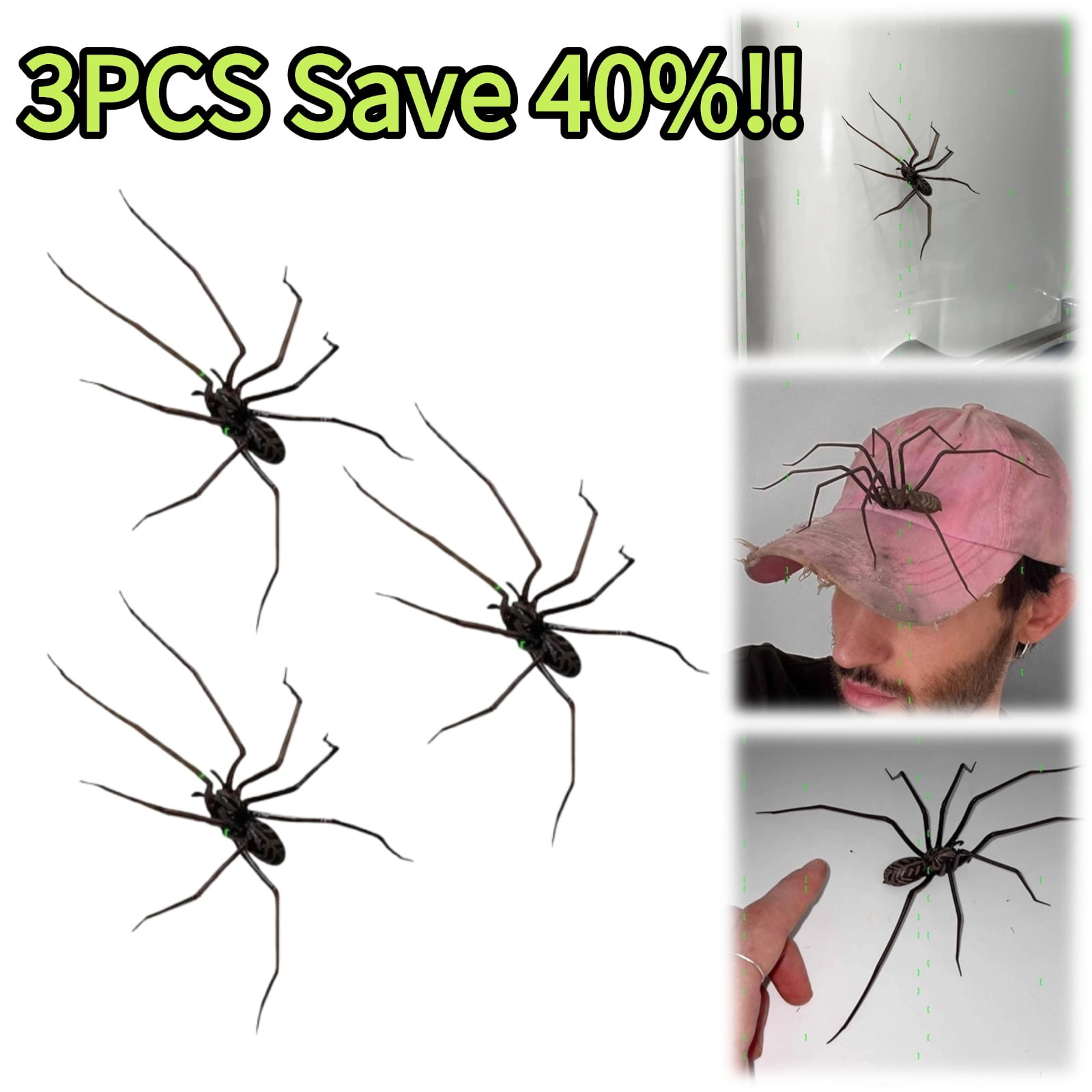 Realistic Magnet 3PCS 3D Spider Fridge Magnet, 3D Realistic Giant House Spider Fridge ...