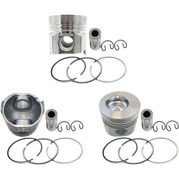 3PCS 3TN75 Piston+Piston Rings For Yanmar 3TN75 3TN75E 3TN75U 3D75-2 3TN75-RJ 3TN75L Engine F17 FX17 FX16 Tractor For John Deere 855 856 Combustion Chamber 41mm 119810-22080 YM119810-22080