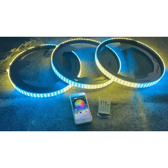 Tzvmny 3 Piece LED Chasing Exterior Decorative Lights Fits Polaris Slingshot, Music App, Remote