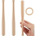 thumbnail image 1 of 3PCS 7 Inch Baseball Bat 1PC Wooden Baseball Ring Unfinished Mini Baseball Bat Unpainted Wood Bats for Painting Keychain Action Figures DIY Craft Projects Ball Sports Party Favors, 1 of 9