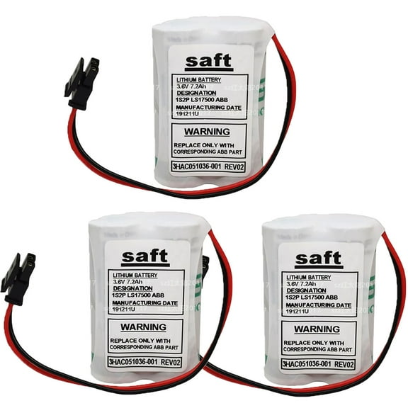 3PCS 7200mAh 3.6V 3HAC051036-001 IRB120 Battery Power for ABB Robot IRB120 etc