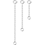 JESOT 3PCS 925 Sterling Silver Necklace Bracelet Extenders Chain for Jewelry Making Supplies (Silver,3cm+5cm+8cm)