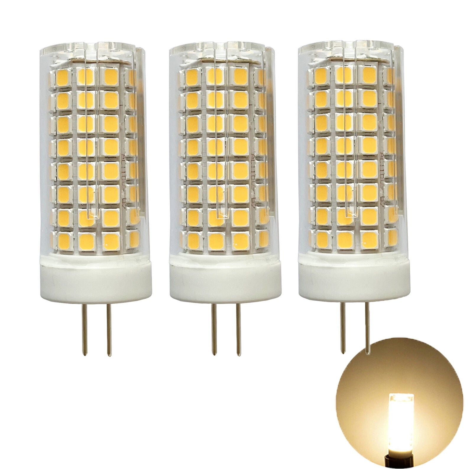 3PCS AC 110V-130V G4 LED Bulb Dimmable 9W (80W Halogen Equivalent) Warm White 3000K Light Lamp