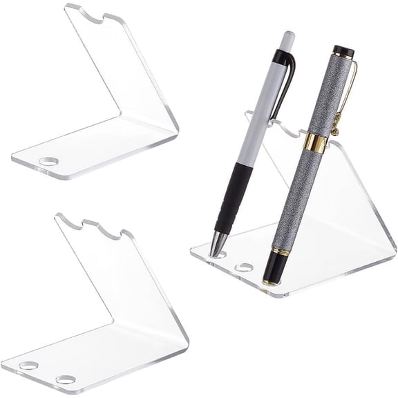 3PCS Acrylic Pen Holder Stand 9 Slots Clear Pencil Stands Displays Holder Makeup Brush Holder Brush Rack Organizer DIY