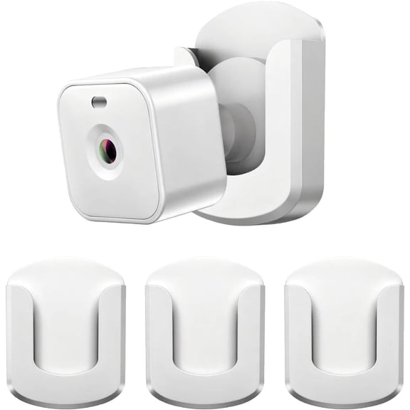 3PCS Adhesive Wall Mount Bracket for Blink Outdoor 4/Indoor/Mini/Mini 2 Cameras, No-Drill Sticky Holder with 3M Adhesive, Easy Installation (White)