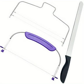 Prokitchen Adjustable Cake Leveler Cutter – Stainless Steel Wires, Purple Handle, For Layer Cakes Up To 10 Inches