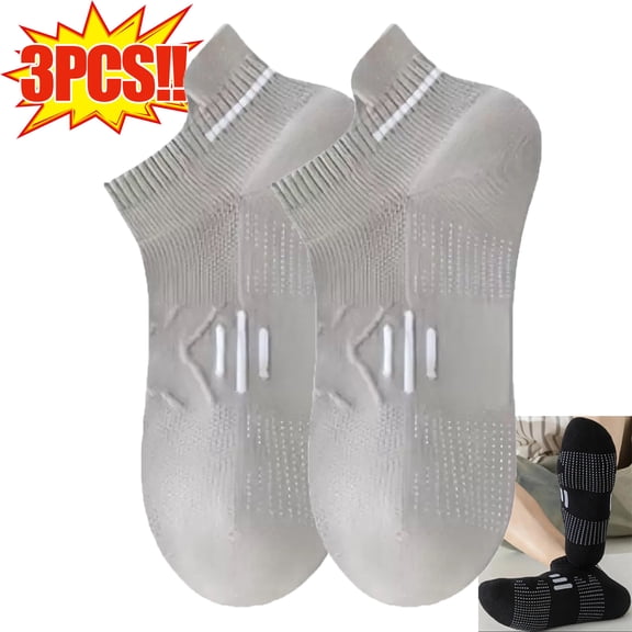 3PCS Ankle Athletic Running Socks for Men Breathable Moisture-Wicking Low-Cut Lightweight Seamless Tab Design Men’s Sports Socks for Running Gym Training and Daily Wear