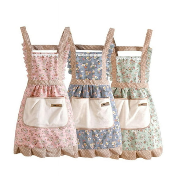 3PCS Aprons for Women with Pockets Floral Kitchen Cooking Aprons