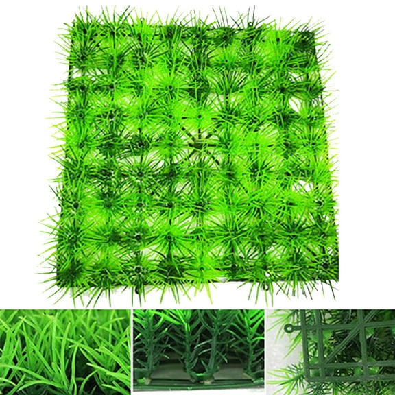 3PCS Aquarium Decorations Grass Mat, Square Landscape Green Plants