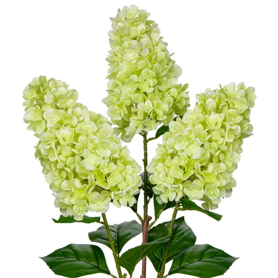 3PCS Artificial Green Hydrangea Flowers 28" Long Stem Silk Faux Hydrangeas Fake Flower Floral Arrangement Wedding Bouquets for Vase Centerpieces Decor