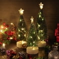 thumbnail image 1 of 3PCS Artificial Mini Christmas Tree with LED Light, Desktop Miniature Snow Pine Tree for Home Office Desktop Decor Winter Holiday Xmas Party Favors, 1 of 5