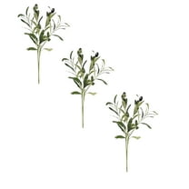 3PCS Artificial Olive Branches for Vases, Faux Olive Branch Stems Leaves with Fruits for Home Decor Weddings Party Vase Decorative Floral Arrangement