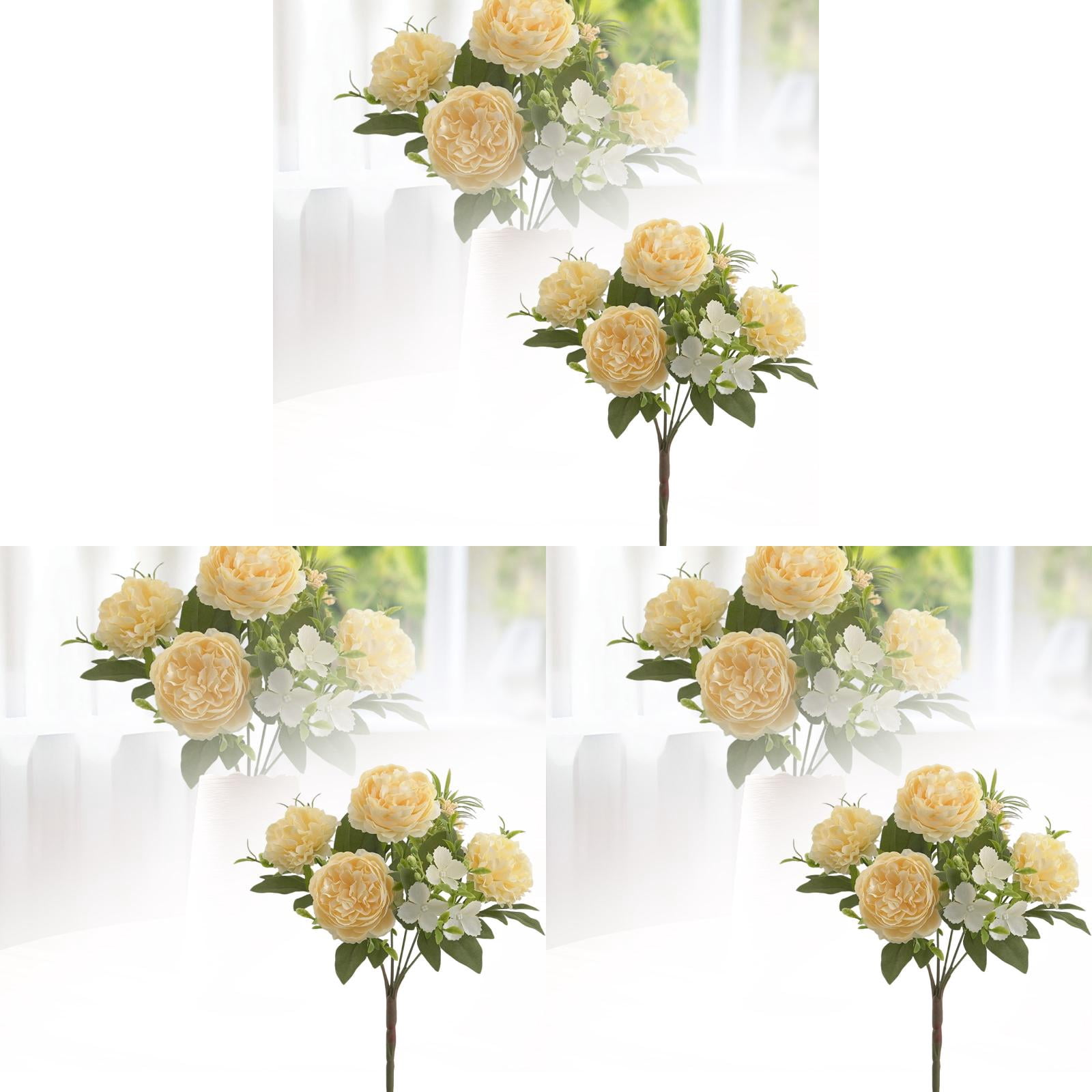 3PCS Realistic Flower Bouquet - Lifesize Floral Arrangements with Long ...