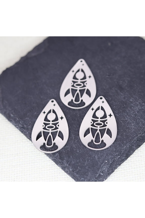3PCS Astronaut Earth Rocket Spacecraft Satellite Charms Stainless Steel Jewlery Planet Mars Earth Star Pendant Accessories