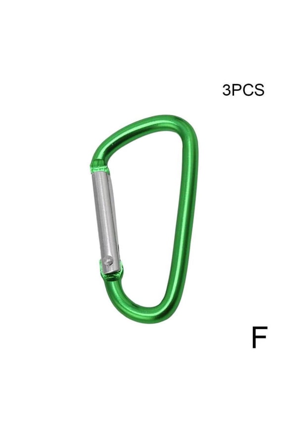 3PCS Auto Locking Rock Climbing Carabiner Clips, Gear Aluminum Alloy D Shape Buckles, D Ring Keychains Screw, Locking Spring Clip Hook Keyring Clip Hook - Green