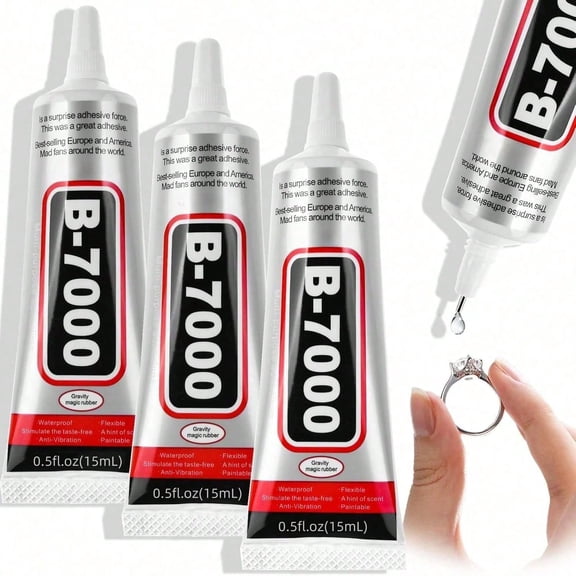3PCS B-7000 Craft Glue For Jewelry Making, Multi-Function B-7000 Super Adhesive Glues Liquid Fusion Glue For Rhinestones Crafts,