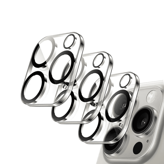 3PCS BLUUMTEK Camera Lens Protector for iPhone 12 Pro, 9H Tempered Glass, Clear, with Night Circle