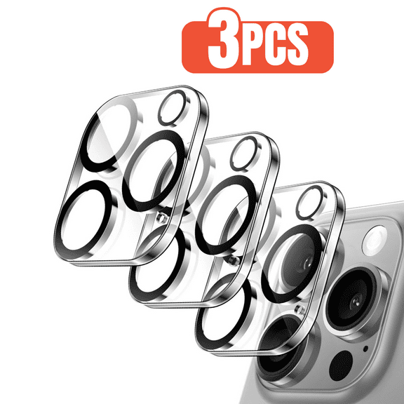 3PCS BLUUMTEK Camera Lens Protector for iPhone 16 Pro, 9H Tempered Glass, Clear, with Night Circle