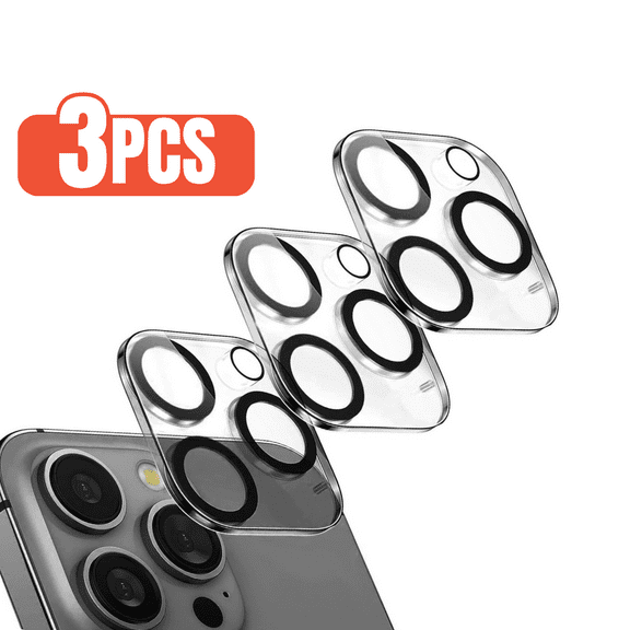 3PCS BLUUMTEK for iPhone 13 Pro Max Camera Lens Protectors, Clear, Tempered Glass, with Night Circle