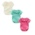 thumbnail image 1 of 3PCS Baby Clothes for Girls Bodysuit Comfort Ruffle Collar Romper Pajamas Jumpsuit Clothes, 1 of 5