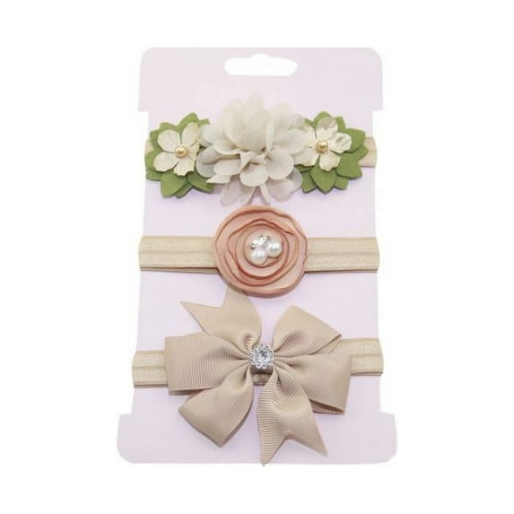 3PCS Baby Girls Infant Boutique Wave Hair Flower Headband Hair Bow Band