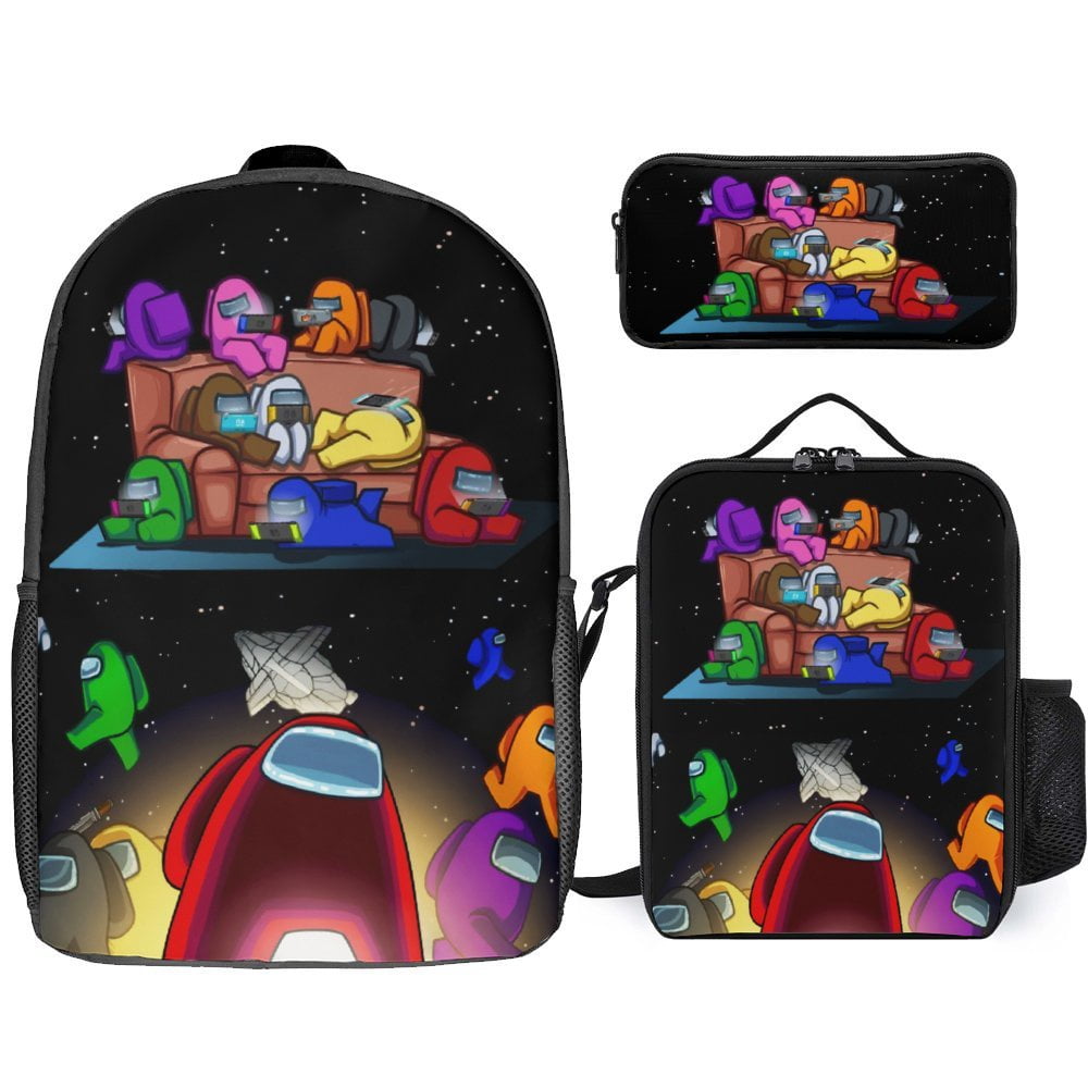 3PCS Backpack Set,Cartoon Anime Backpack Lunch Bag Pencil Case ...