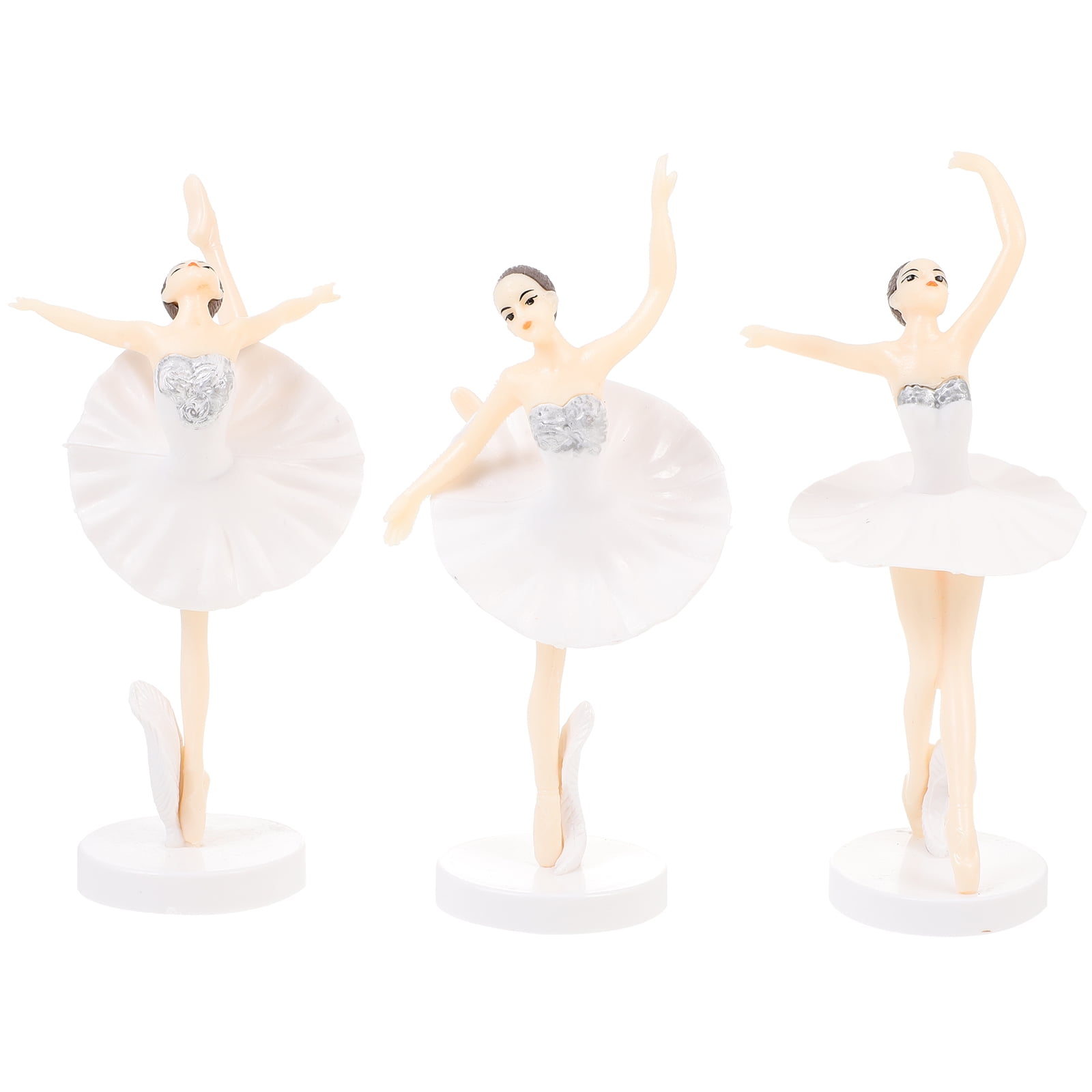3PCS Ballerina Statue Desktop Ornament Plastic Dancing Girl Crafts Figurines for Home Decor