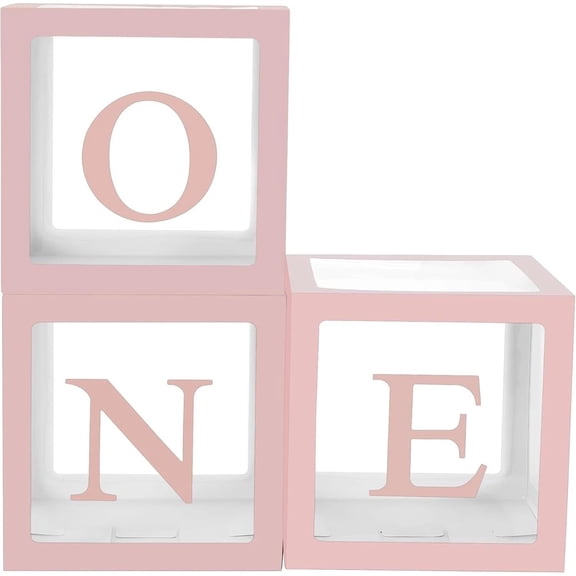 3PCS Balloon Boxes Decorations for Baby Shower with One Boxes for 1st Birthday
