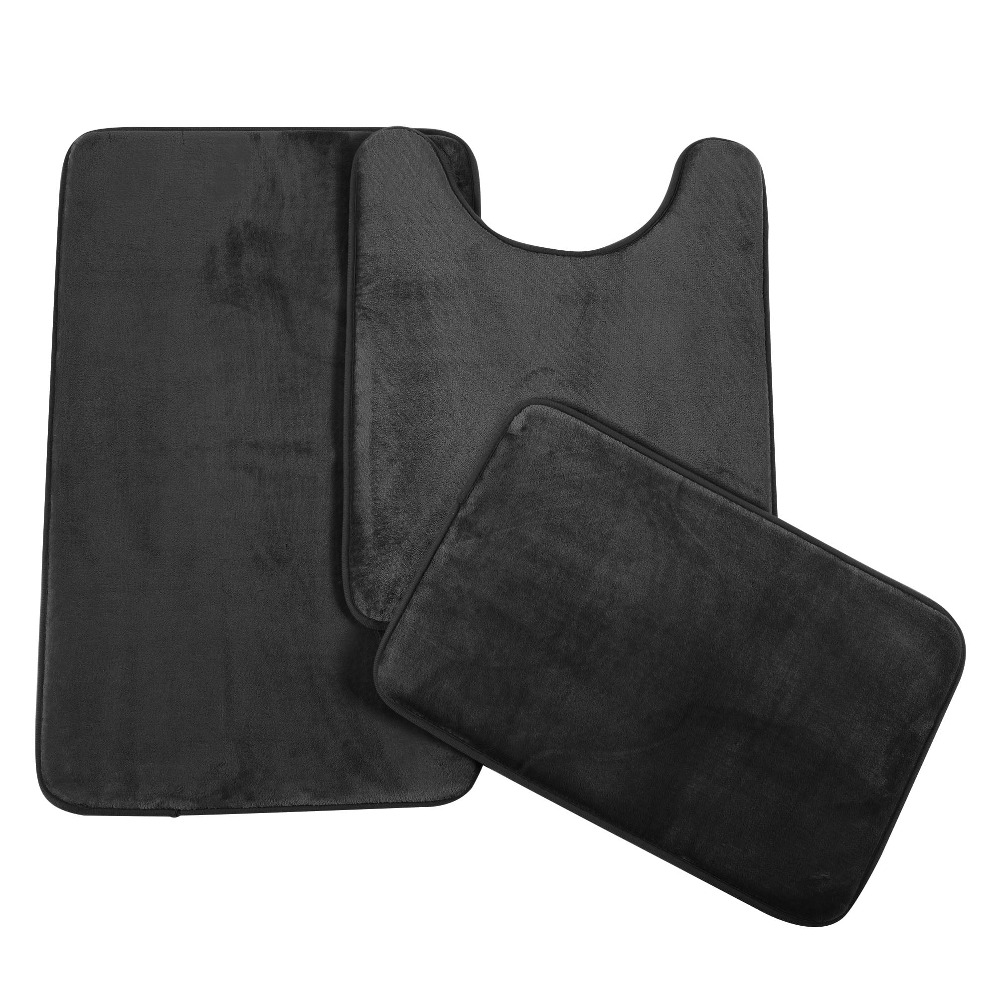 3PCS Bath Rug Set, Absorbent Soft Memory Foam Mat Bath Bathroom Floor