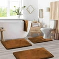 thumbnail image 1 of 3PCS Bathroom Mat Set Super Absorbent Non-Slip Toilet Floor Mats U-Shaped Contour Toilet Rug Quick-Dry Machine Washable, 1 of 4