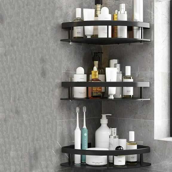 3PCS Bathroom Storage Rack, Bathroom Shelves, Wall Mounted No Drilling Racks Shower Organizer Basket