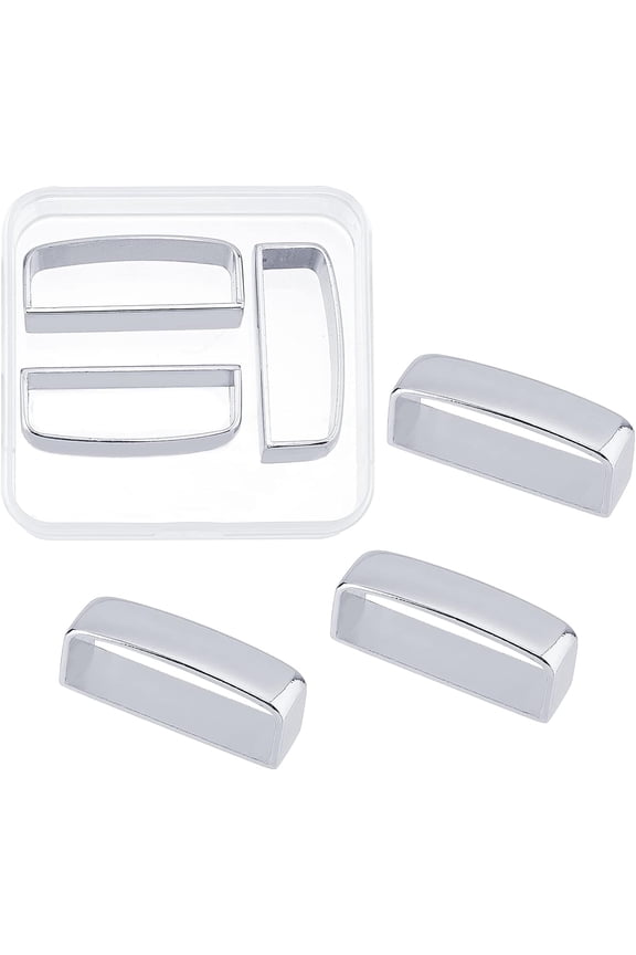 3PCS Belt Buckle Loop Replacement Alloy Leather Belt Hardware Belts Loop Keeper for 38-39mm Belts Buckle Accessories (Platinum) for diy