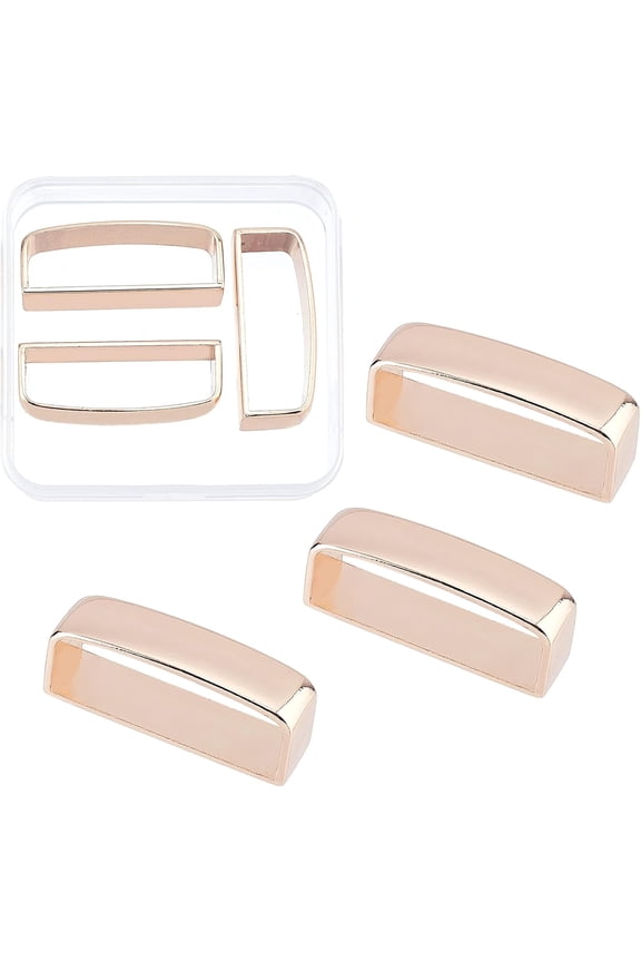3PCS Belt Buckle Loop Replacement Alloy Leather Belt Hardware Belts Loop Keeper for DIY 38-39mm Belts Buckle Accessories (Light Gold)