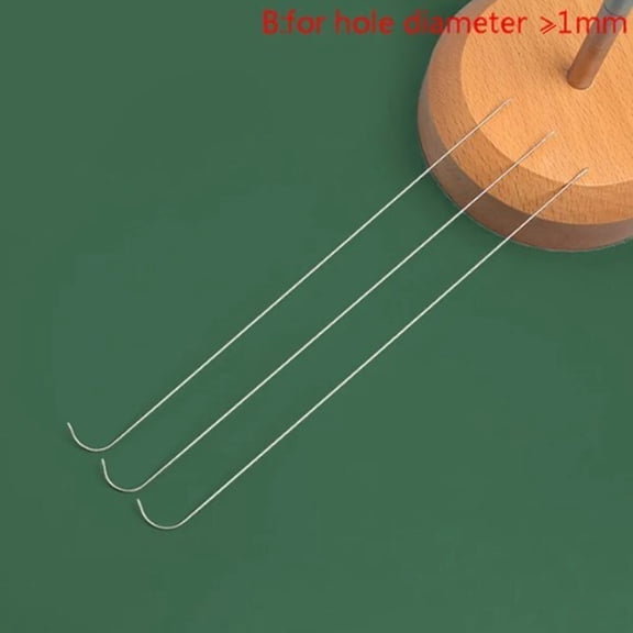 3PCS Big Eye Curved Beading Needles Sewing DIY Bead Spinner Craft Making Beader Stainless Steel Craft Making Beader High Quality