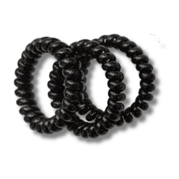 3PCS Black Spiral Coil Hair Ties Set