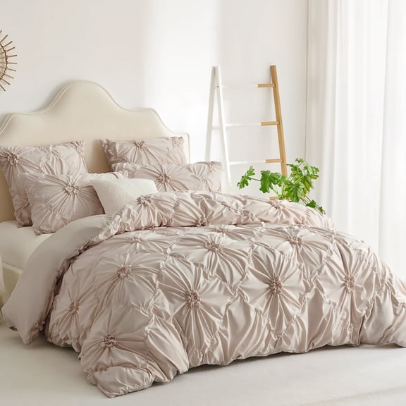 3PCS Bohemian high-endDiamond-shaped gridPlain pleated fabricBedding set(1 blanket + 2 pillowcases, excluding the pillow cores)