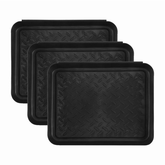 3PCS Boot Tray Heavy Duty Shoe Mat Trays,Storage Tray,Dog Bowl or Cat Mats Trap Mud to Protect Floor 13.7X10.8 Inch