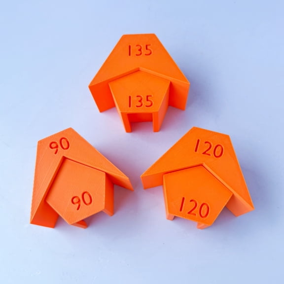 3PCS Box Corner Jig Template Set, 90° 120° 135° Angle Corner Guide Tool for DIY Box Making, Woodworking, Cardboard Craft, 3D Printed Corner Clamps