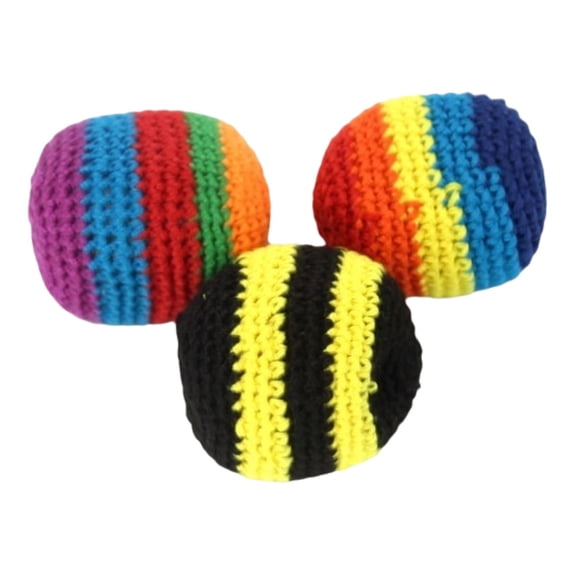 3PCS Boy Girl Sandbag Toy Soft Woolen Yarn for Game Toys Colorful Juggling Balls for Beginners, Nature Footbag Sack for Kick Ball, Soft Bean Bag Balls for Outdoor Play