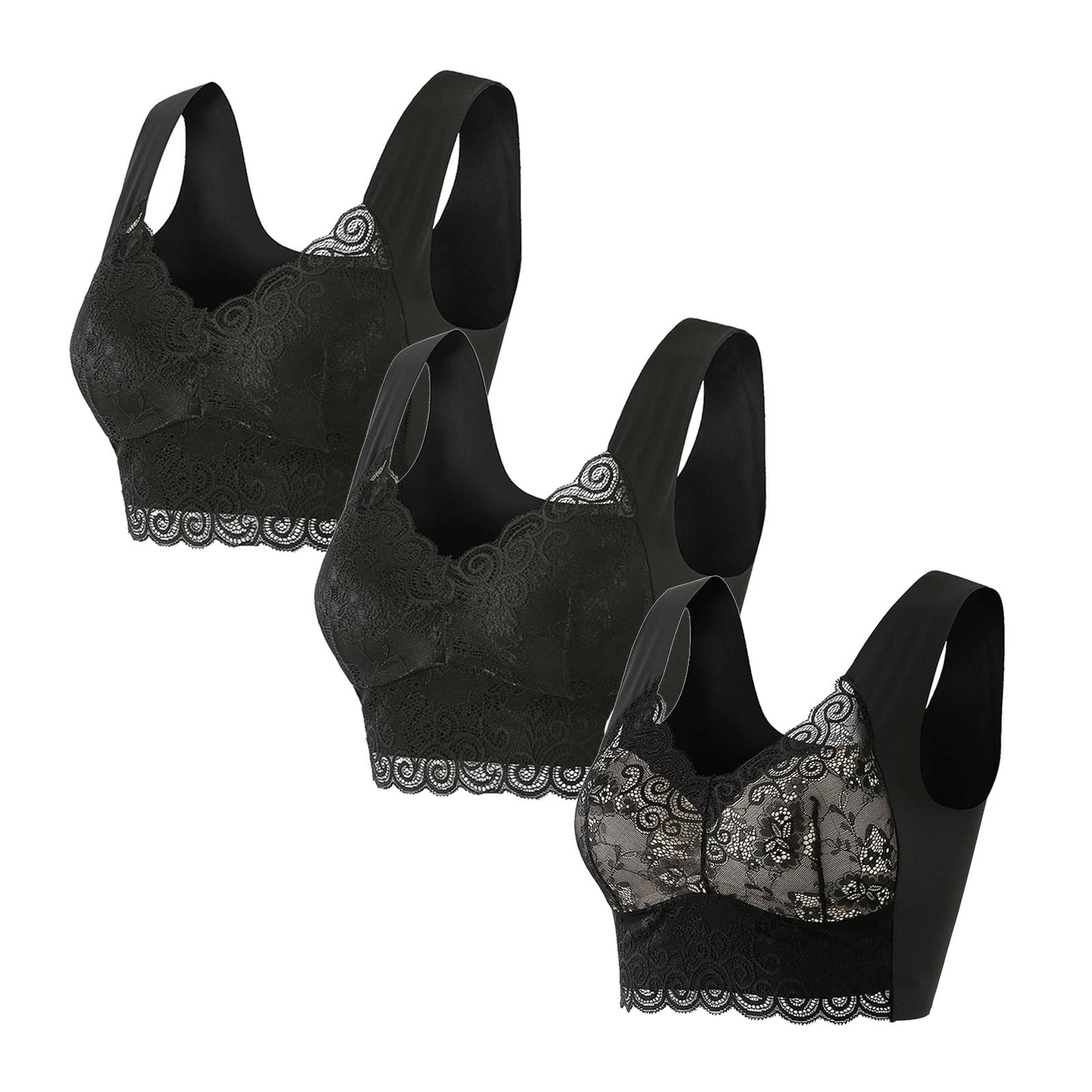 3PCS Bralette for Women Lift Bra for Saggy Breasts Summer Bra Lace