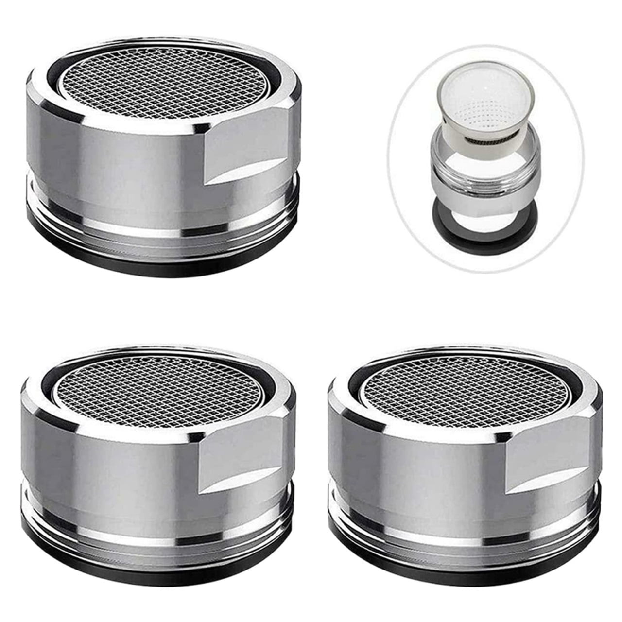 3PCS Brass Water Saving Faucet Tap Aerator Replaceable Filter Mixed Nozzle Thread Bathroom Faucet Bubbler Spout Net Convenient ,Easy to Use