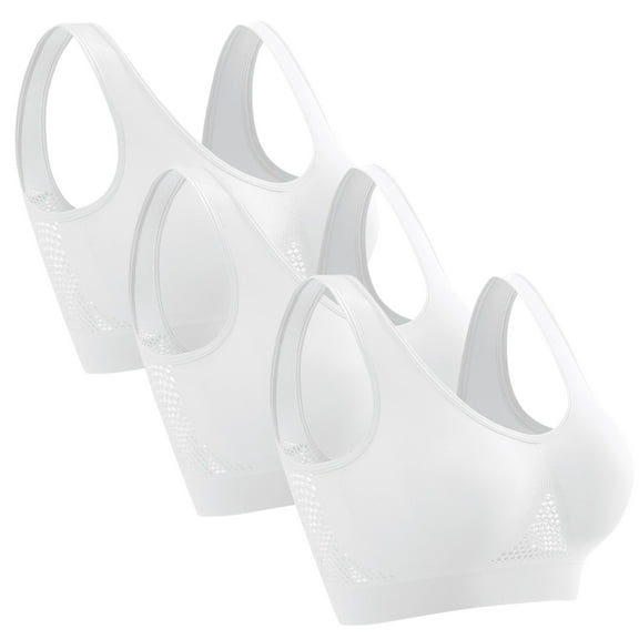 3PCS Breathable Anti-Sagging Sports Bras for Women Wireless Cooling Comfort Lift-Up Air Bra Set 3pcs Bras for Active Fitness & Everyday Wear