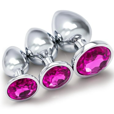 3PCS Butt Plug Set Adult Sex Toys,Stainless Steel Dimond Anal Plug Anal Toys