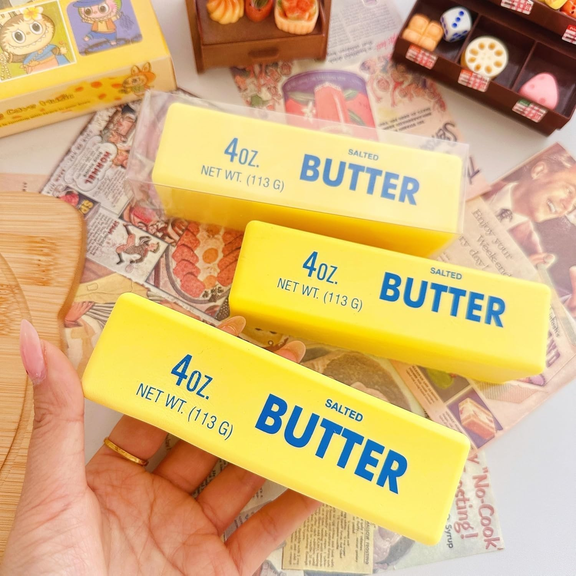 3PCS Butter Squishy Set, 4oz Mini Squeezy Fidget for Teens and Adults, Rectangular Stress Squeeze Desk Fun