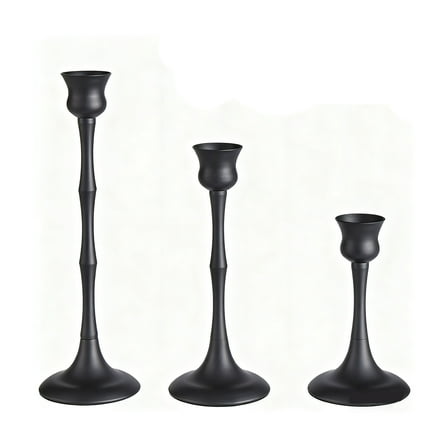 3PCS Candlestick Holders,Taper Candle Holder for Candlesticks Black Candelabra Candle Holders Vintage Candle Stick Candle Holder for Fireplace Party Dining Home,Set of 3-Style A